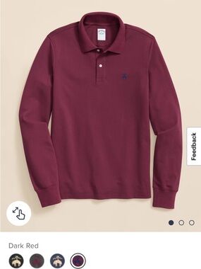 Brooks Brothers Long-Sleeve Polo in Dark Red